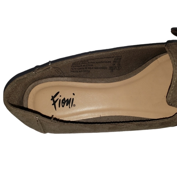 Fioni Brown Taupe Faux Suede Ballet Flats Size 5 Fabric Bow Slip-on Fall Loafers - Picture 8 of 10